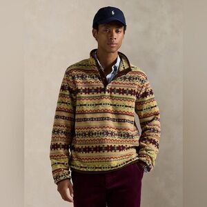 Polo Ralph Lauren Fair Isle-Inspired Fleece Pullover Camel Combo Men’s Size XL